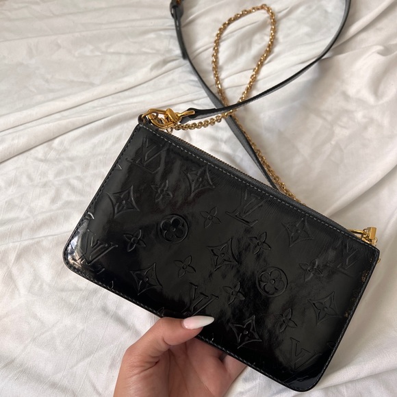 LV Vintage Black Louis Vuitton Pouchette Purse Crossbody - Picture 1 of 3